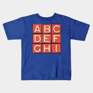 ABC Retro Typography Kids T-Shirt